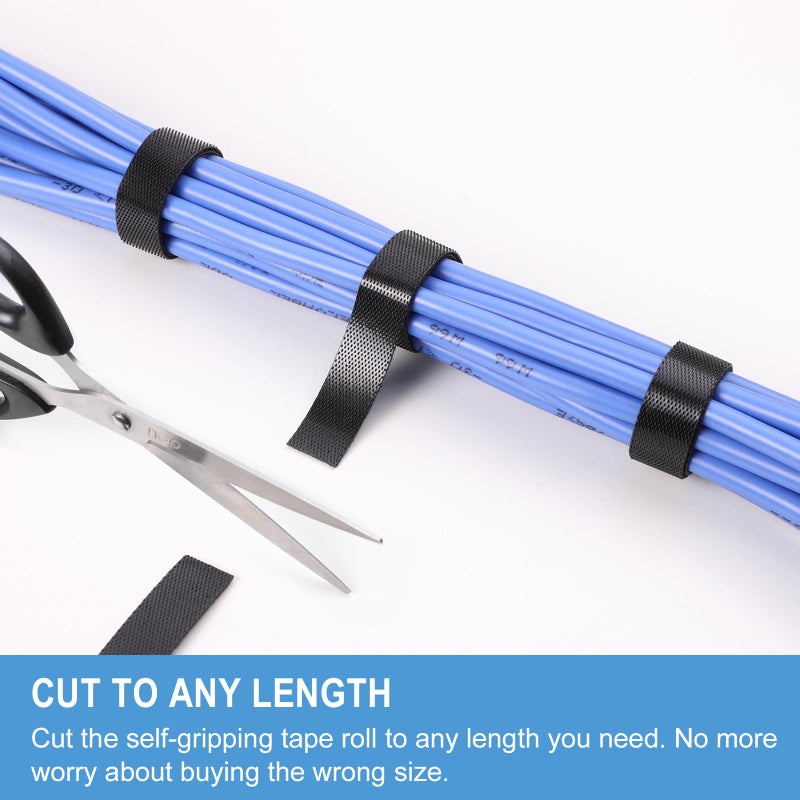 QTBLY 1/2in x 150ft Hook and Loop Roll | Double-Sided Strips, Self-Gripping Straps | Reusable Multi-Purpose Wrap Fasteners for Home, Office, Data Center, and More - Image 4